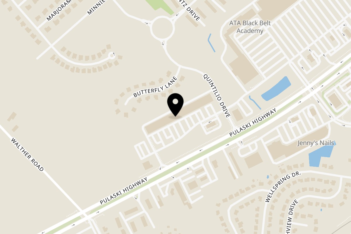 Map showing the location of Aha South Indian Cuisine on 1247 Quintilio Dr in Bear